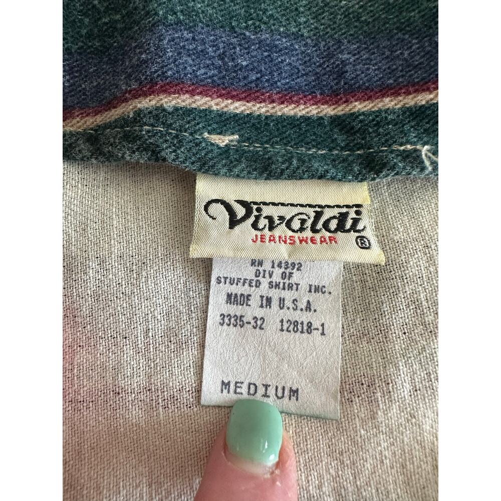 Vintage Southwestern Stripe Vest Women’s Button Front Boho 
Western 90’s USA Med - Picture 4 of 7